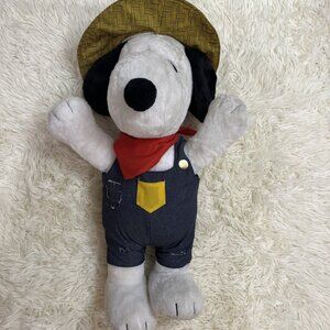 Large Snoopy Peanuts Fall Harvest Standing Plush Scarecrow 23” Tall Door Greeter